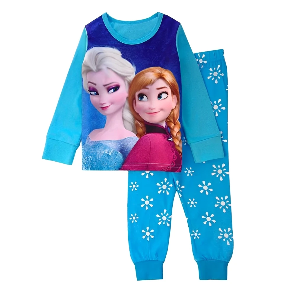 Tangled Rapunzel Princess Children's Clothing Sets Frozen Anna Elsa Girl Sleepwear Kids Pajamas Set Baby Girls Cartoon Pyjamas