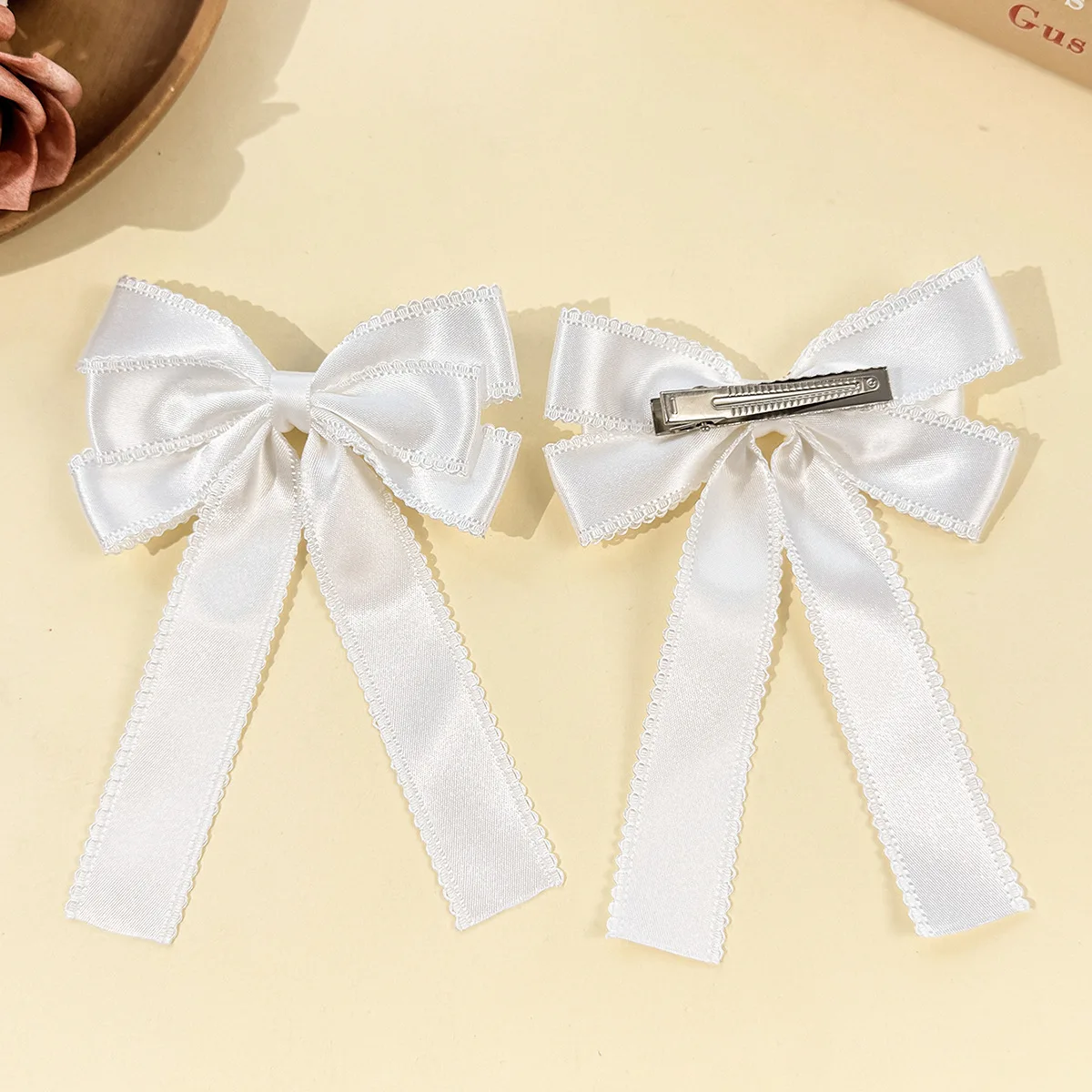 30pc Solid-Color Japanese Korean Long Lace Bow Hairpin Hairclips for Women Girls Flowing Tassel Hairgrips Ladies Headwear Bulk