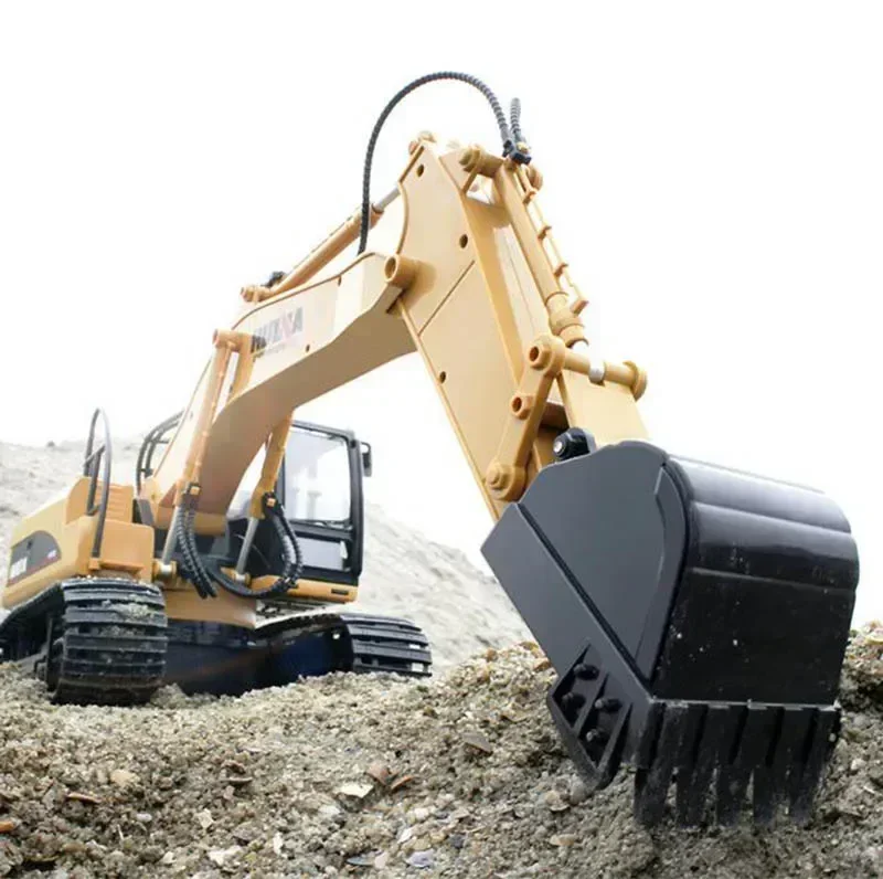 Charging RC Car Electronic Remote Control Alloy Excavator Multifunctional 15 Channel 2.4G RC Excavator Children's Gift Car