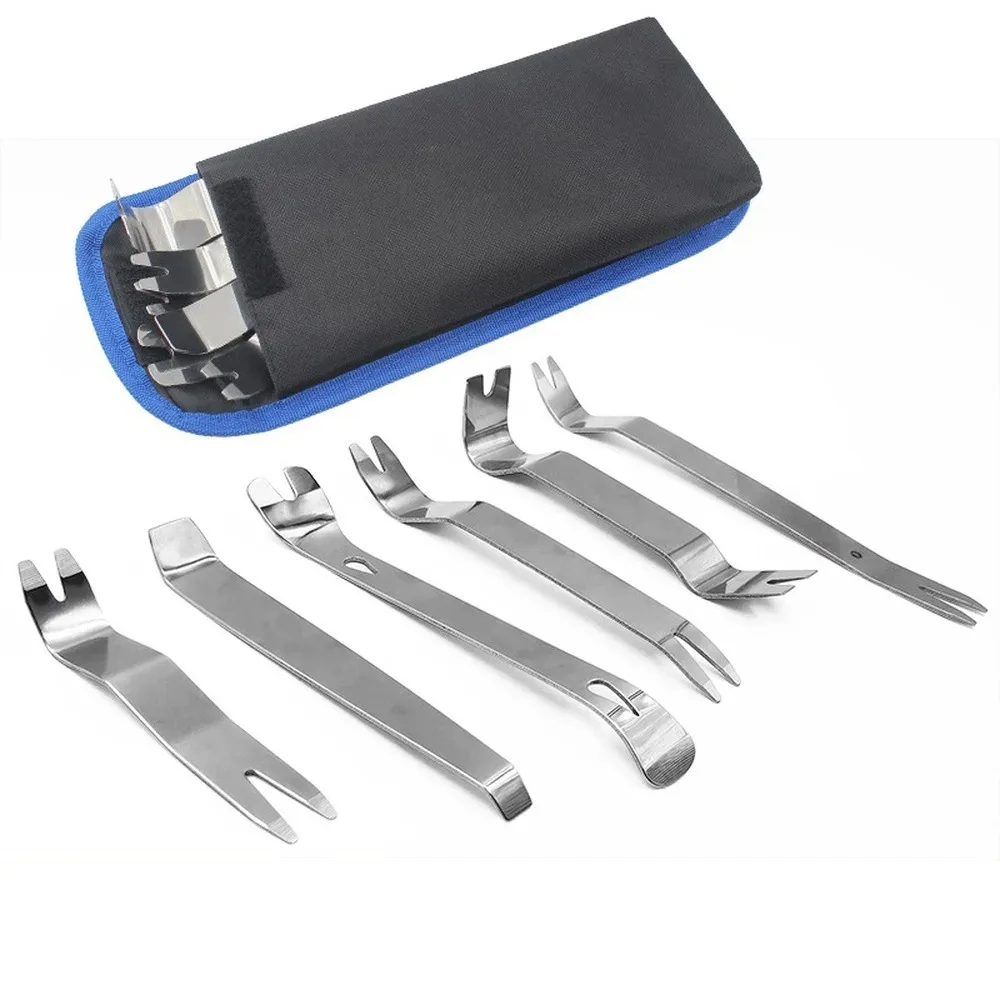 

Комплект из 6 шт., инструмент для снятия внутренней части автомобиля, автомагнитола, дверной зажим, панель, отделка приборной панели, установщик для удаления аудио, инструмент для подглядывания с холщовой сумкой