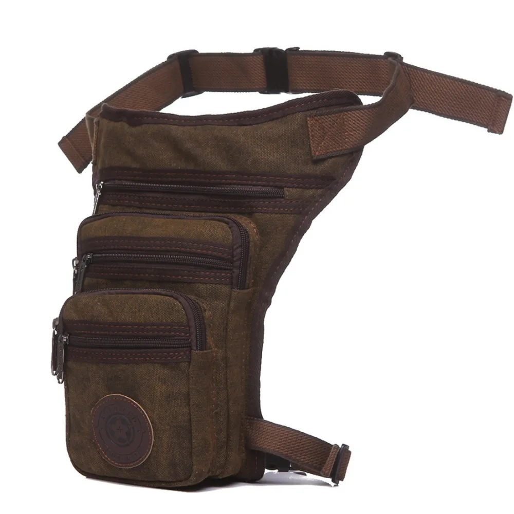 Sac de jambe en toile pour homme, sac banane, sac de taille pour voyage, trekking, moto, ceinture initiée par le messager, hanche, nouveau