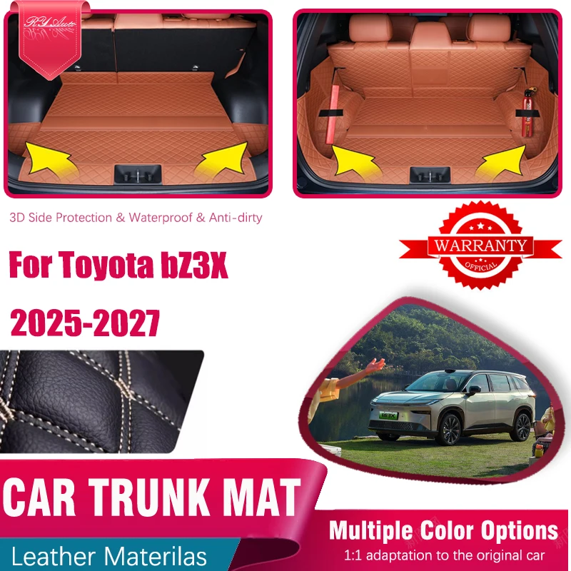 

Leather Car Trunk Mats For Toyota bZ3X EG10 AY502 2025 2026 2027 Anti-dusty Pads Storage Cargo Cover Inner Liner Car Accessories