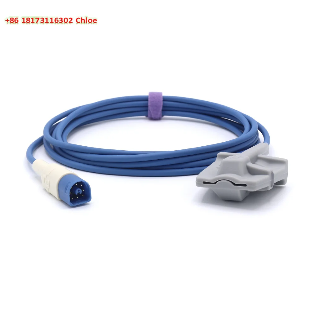 PH M1191BL Compatible Adult Soft Tip SpO2 Sensor, 8-Pin Medical Pulse Oximeter Probe