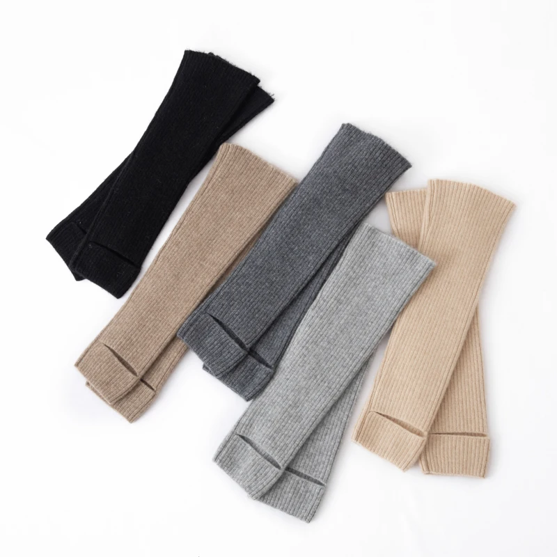 Step-on Design Autunno Inverno Blocco caldo Antivento Senza pizzicare 100% cashmere Calzini al ginocchio da donna Scaldamuscoli caldi Calzini morbidi