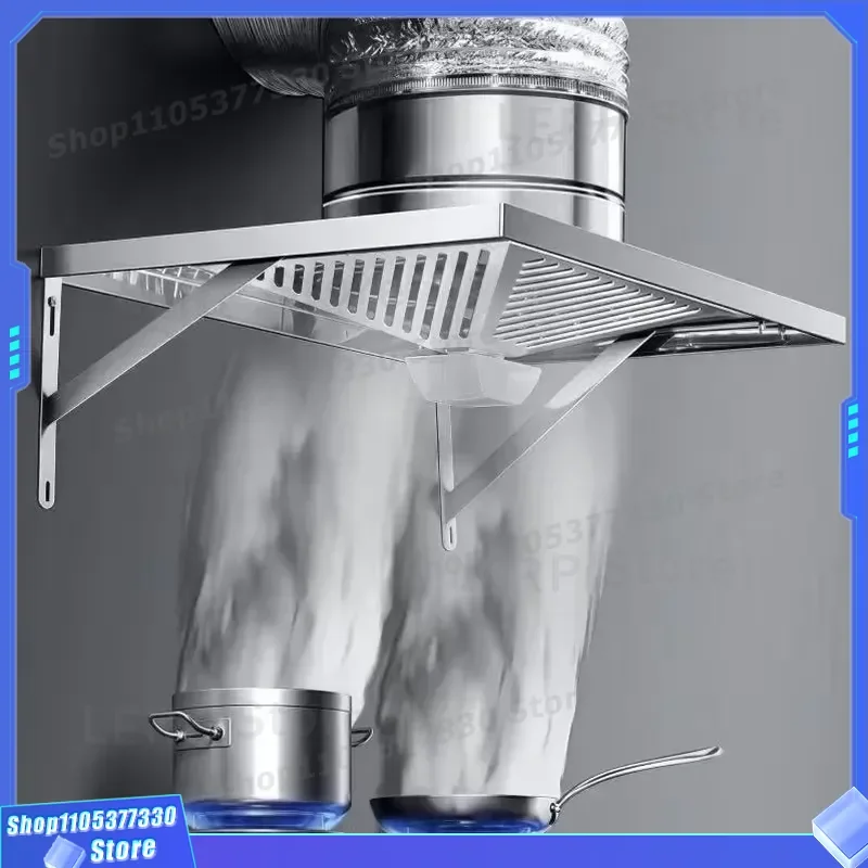 21m3min High Suction Electric Stainless Steel Kitchen Ventilation Fan Mini Range Hood for Hotel Island Type Exhaust System