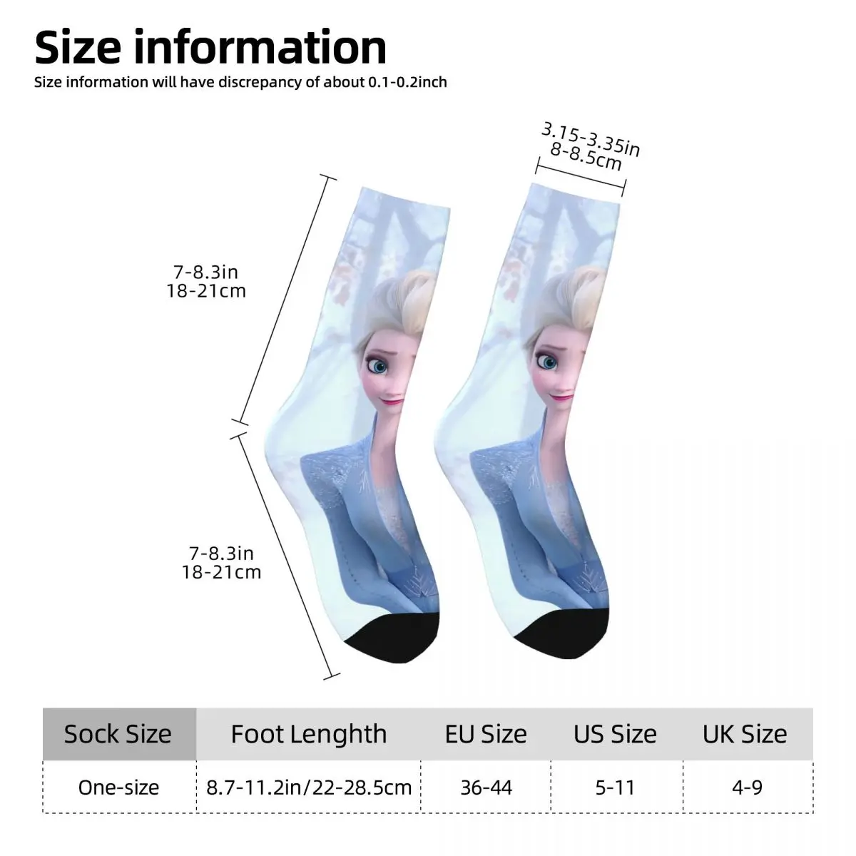 Frozen Elsa Princess Cartoon Sock nuovi calzini da uomo Casual The Snow Queen Graphic calzini da donna primavera estate autunno inverno