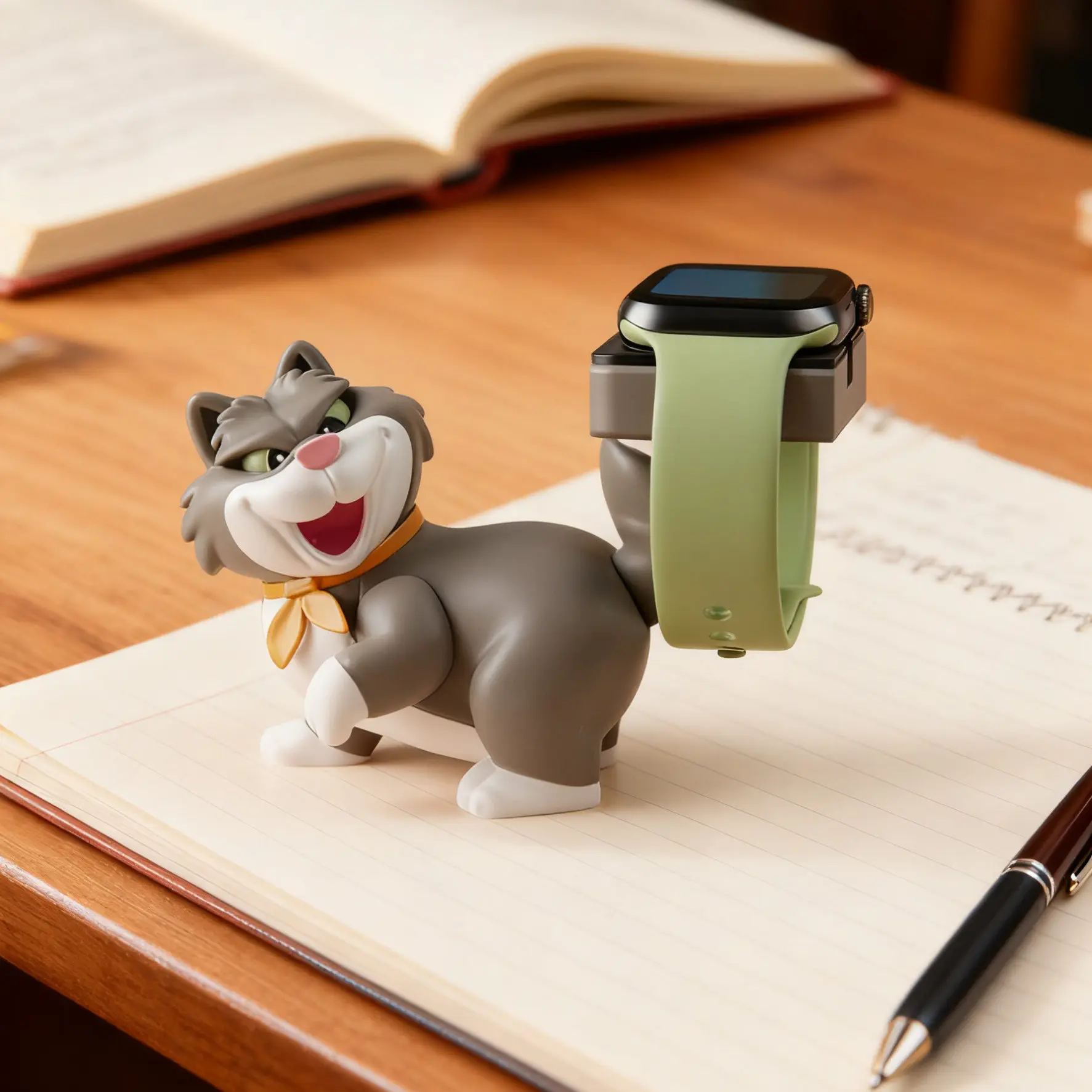 

Cinderella Lucifer Cat Watch Charger Stand Charging Dock for Apple Watch, Cute Cartoon Desktop Ornament Decor Gift