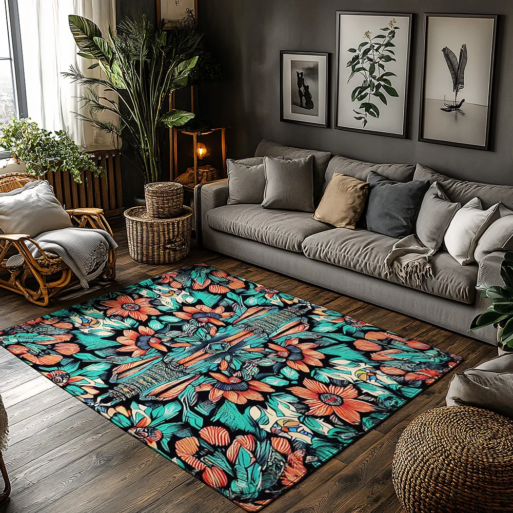 

Коврик с ботаническим узором, домашний и уличный напольный коврик, моющийся входной коврик, домашний декор, дизайн тропических листьев, коврик с акцентом