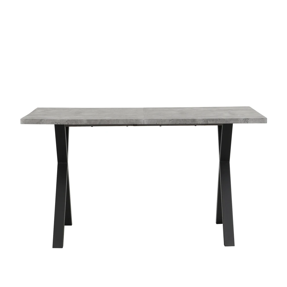 Esstisch, gekreuztes Design, rechteckiger Esstisch, Couchtisch, moderner, einfacher Esstisch aus Schmiedeeisen, 140 x 80 x 76 cm – Detail 15