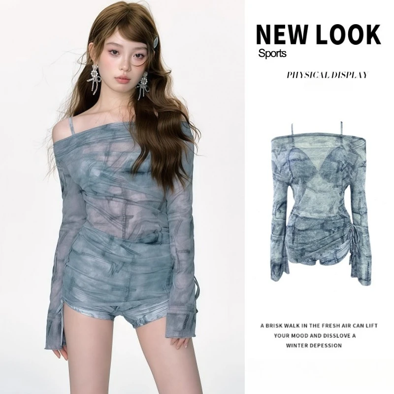 

Swimsuit Women's Bikini Sexy Three-piece Long-sleeved Sunscreen Blouse New High-end Hot Spring 2025 Swimsuit Swimsuit Women