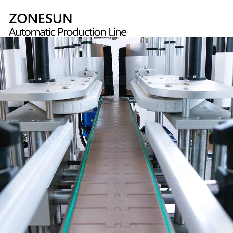 ZONESUN 4-головочная квадратная плоская бутылка для крема с маслом для тела, может дозировать сервопривод, машина для наполнения и маркировки для производственной линии