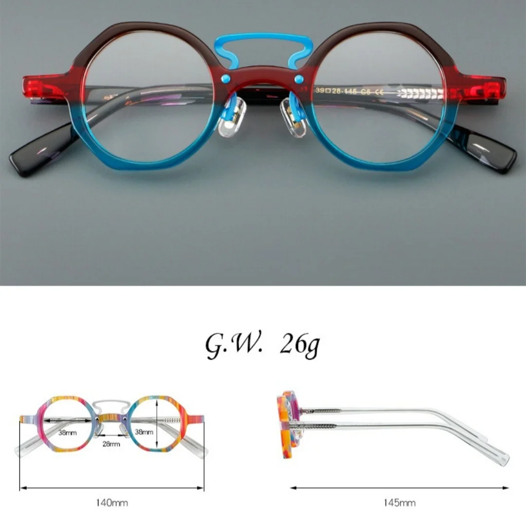 نظارات قراءة فوتوكروميك للرجال مصنوعة يدويًا من الأسيتات نظارات دائرية عدسات بصرية مضادة للضوء الأزرق أو نظارات الإشعاع