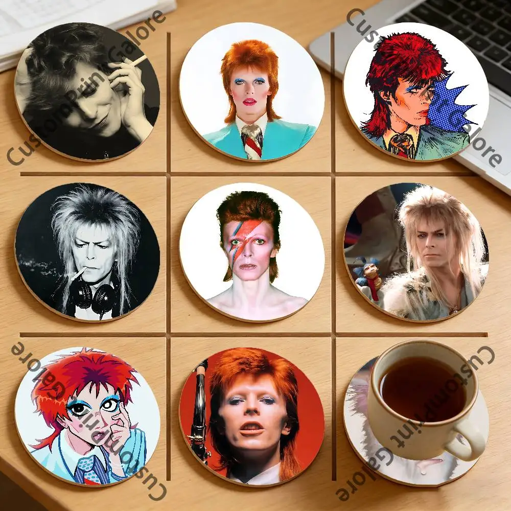 

D-DavidS B-BowieS Heat-Resistant Pine Coasters Lightweight Sturdy for All Drinkware Easy to Clean