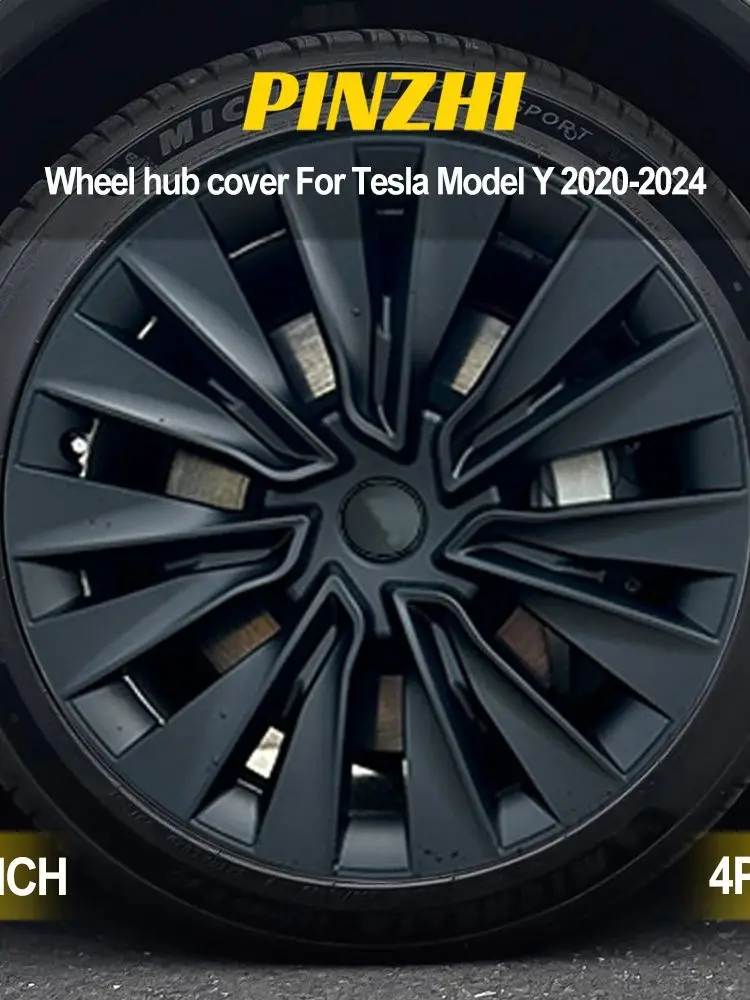 2020-2024 Voor Tesla Model Y 19Inch Wiel Wieldop Vervanging 4 Stuks Naafdop Rechts & Links Wieldop volledige Velg Cover Accessoires - afbeelding 2