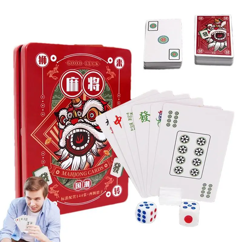 Mahjong Card Official Standard Playing Mahjong Large Print Card Small Size Classic Board Games For Family Activities Friends