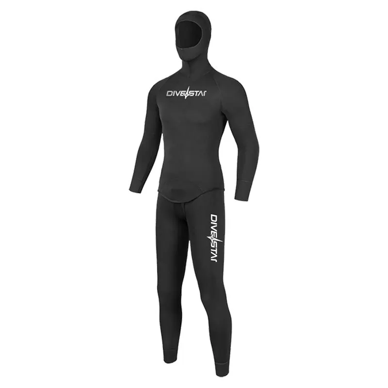 3mm Neoprene Men's Diving Suit, Free Diving Hooded Surfing Set, Professional Neoprene Insulated Men's Two-Piece Wetsuit