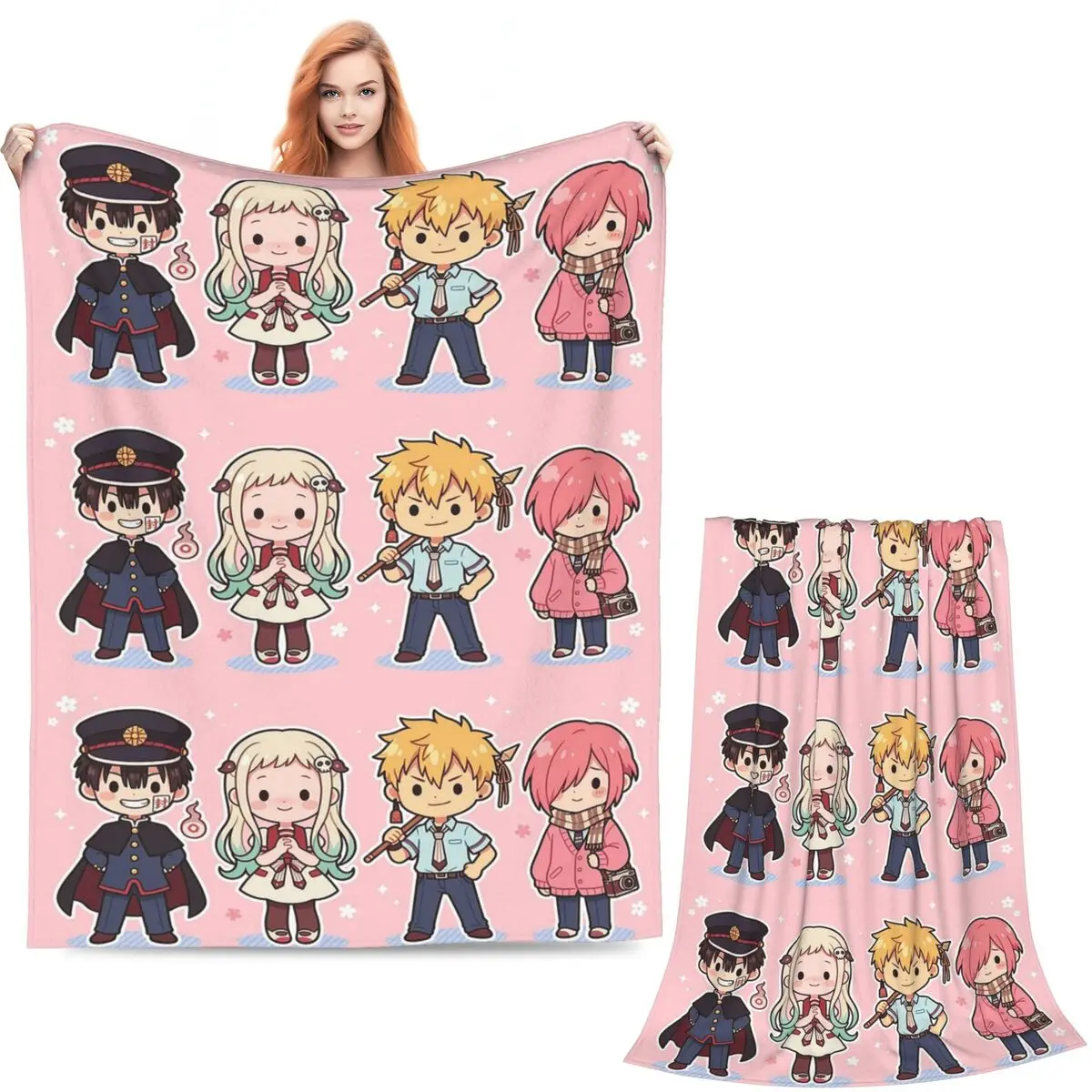 Toilet Bound Hanako Kun Anime Blankets Soft Warm Flannel Throw Blanket Cover for Bed Living room Picnic Travel Home Sofa