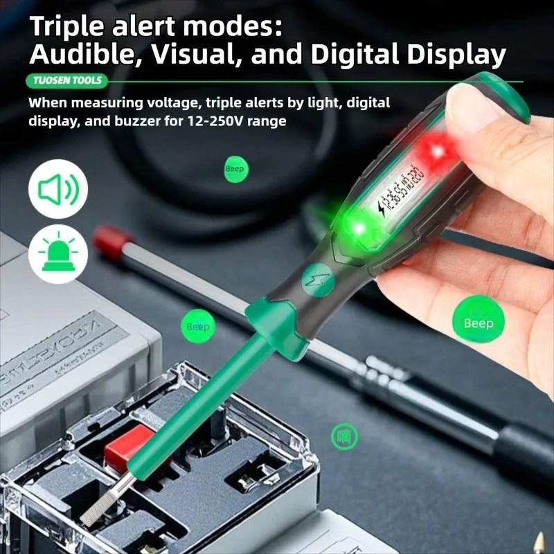 2025 New Phillips Screwdriver Voltage Tester - Electrician Dedicated Multifunction Test Pen with LED Indicator