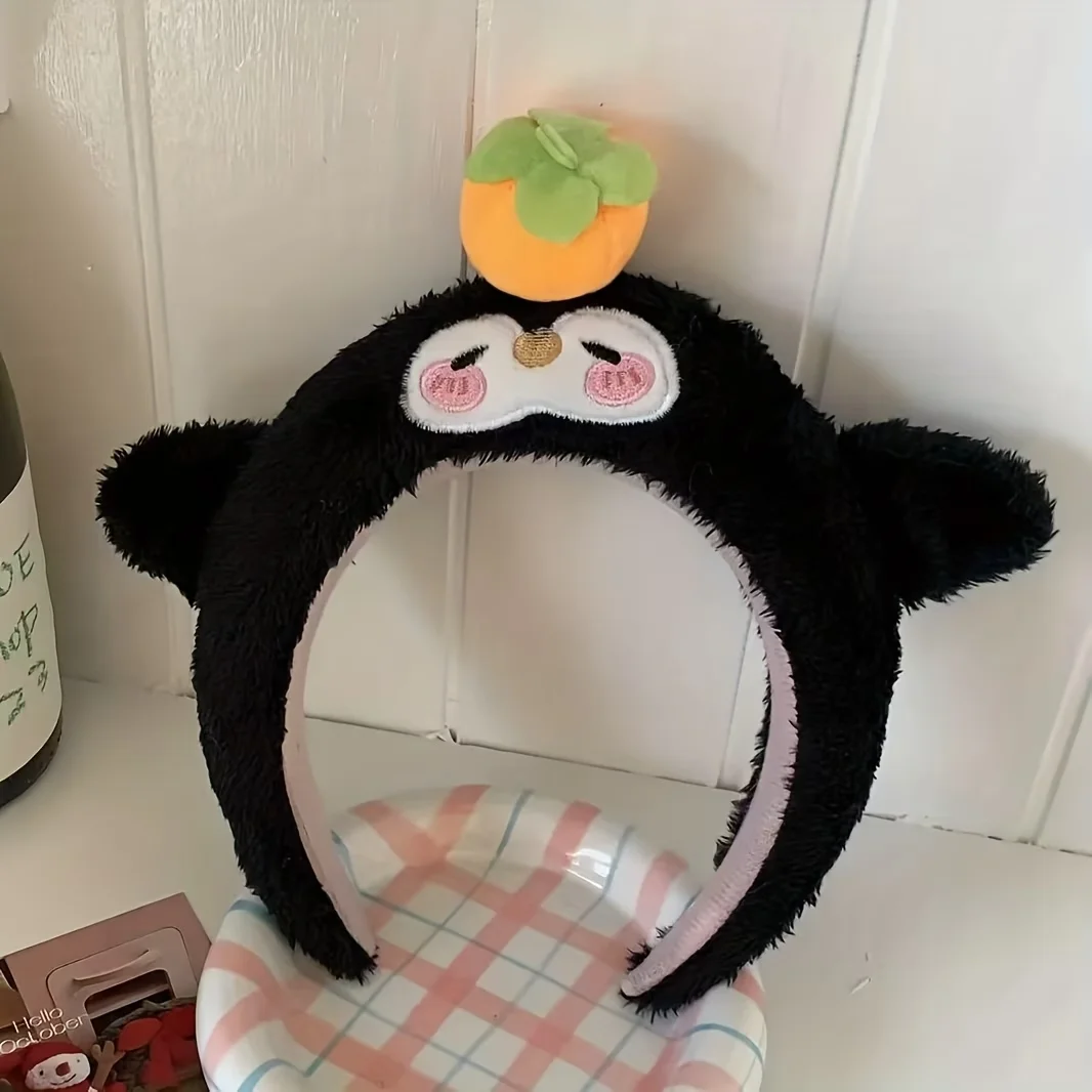 Niedliches Herzförmiges Schwarzes Pinguin-Plüsch-Haarband für Damen zum Gesichtwaschen, für Make-up und als Haaraccessoire-Stirnband – Detail 7