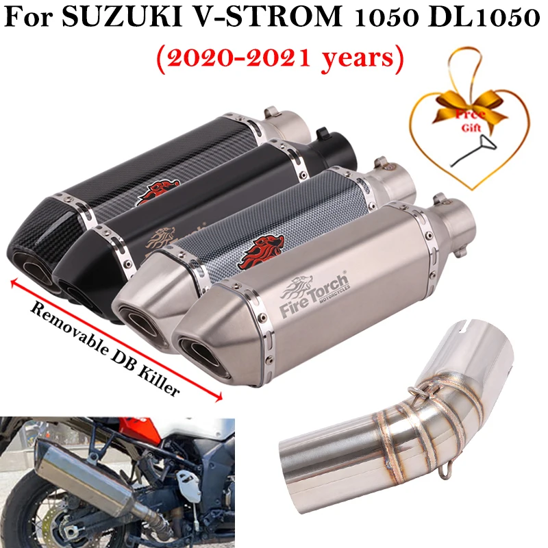 

Slip On For SUZUKI V-STROM 1050 DL1050 2020 2021 Motorcycle Exhaust Escape System Modified Mid Link Pipe Connection 51mm Muffler