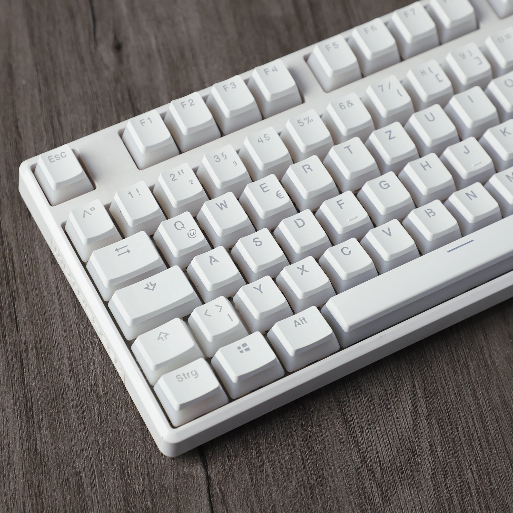 YMDK biały czarny budyń niemiecki ISO QWERTZ Double Shot PBT połysk przez profil OEM do przełączników MX klawiatura mechaniczna — zdjęcie produktu 4