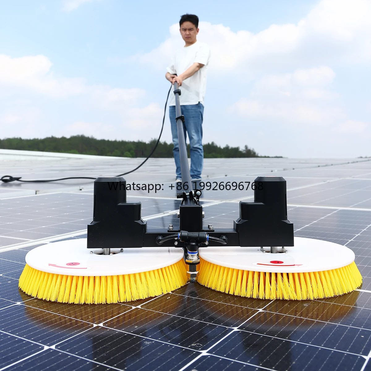 

2025 New Electric Solar Panel Cleaning Brush Robot | Dual Head PV Cleaner Machine for Efficient Solar System Maintenance