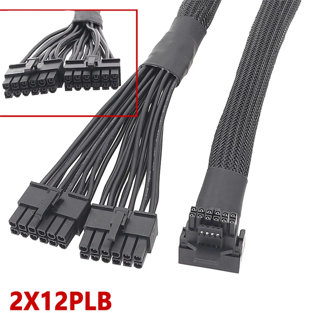 12VHPWR Modular 2X12-Pin to 16 Pin 12-Pin Male PCI-E 5.0 12VHPWR RTX 4090 for Be Quiet PSU 600W ATX 3.0 12+4PIN,2X12PLB_A02I