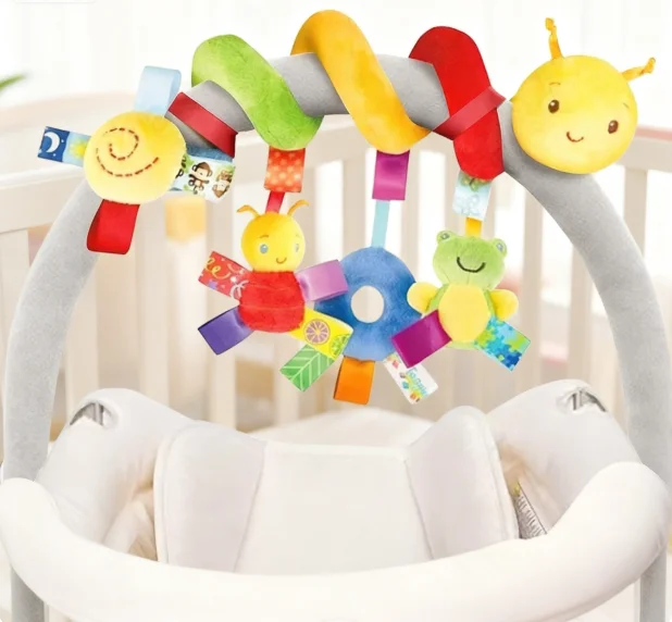 Autositz-Spielzeug für Kleinkinder, Plüsch-Hängespielzeug, Kinderwagen, Kinderbett, mobile Rasseln, Bettwickel, Plüsch, Babyspielzeug, Geschenk für Babys von 0, 3, 6, 12 Monaten
