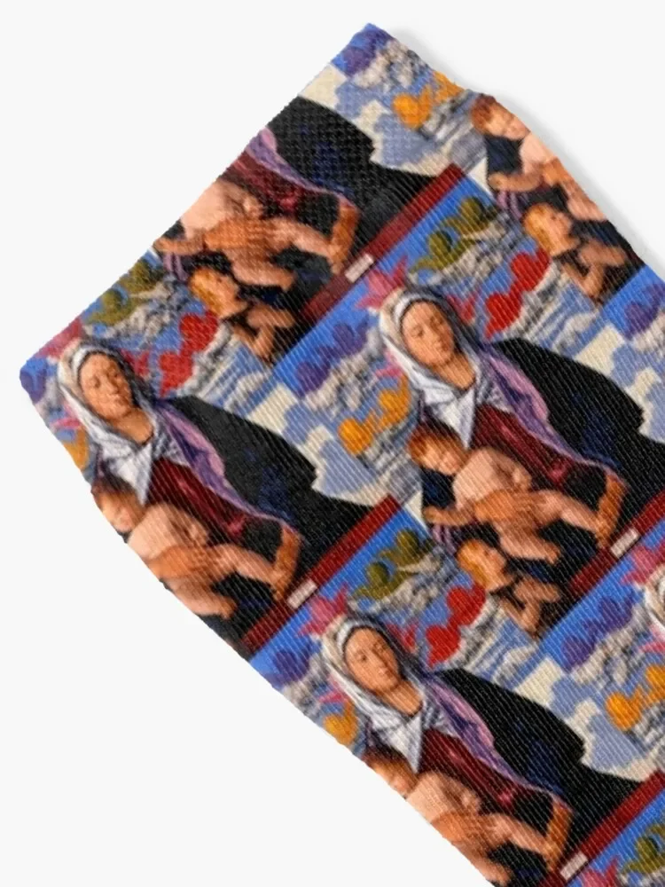 Giovanni Bellini-Madonna and Child with St. John the Baptist Socks Run Men's cycling Wholesale Socks Girl Men's