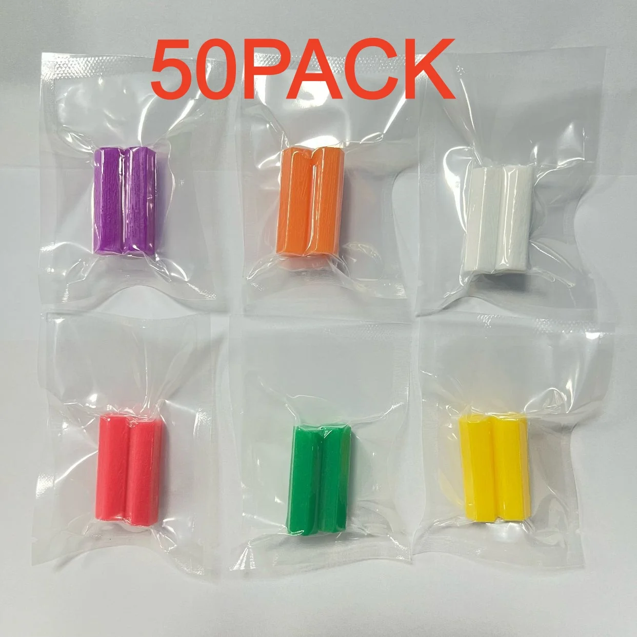 50-Pack Orthodontic Chewies, Multi-Colored Non-Slip Flexible Aligner Seating Chews Trays Seaters Chompers with Fruit Flavors