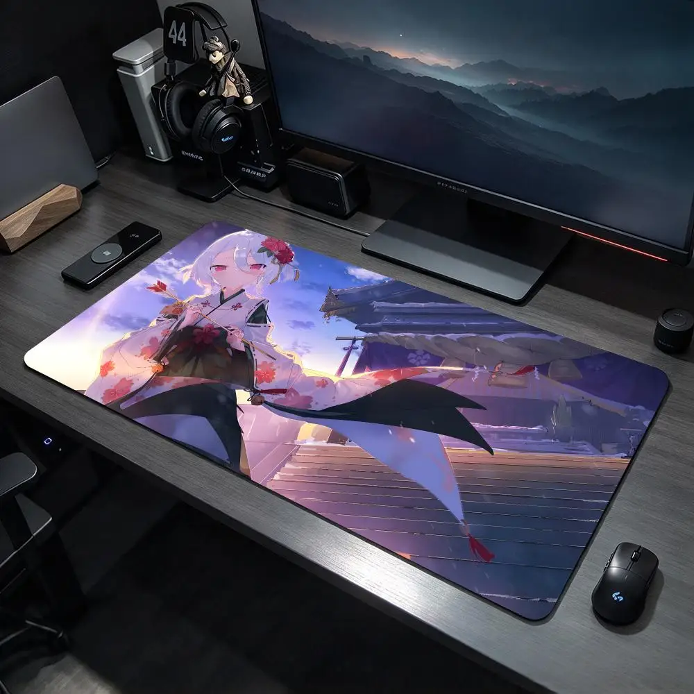 Sci-fi Game H-Honkai Impact Theresa Apocalypse Mouse Pad Large Gaming Mousepad Desk Mat Non Slip Bottom Featuring Stitched Edges