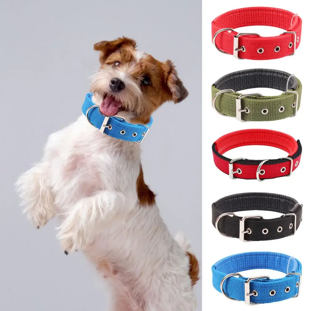 Pet Collar Adjustable Nylon Dog Neck Circle Neck Strap With Traction Ring Leashes Dog Collars Keji Pitbull Bulldog Pet Supplies