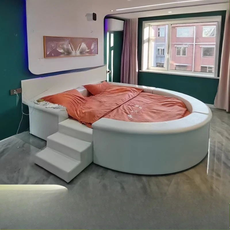 

Internet celebrity homestay creative personality special-shaped cream wind pirate ship double couple water theme electric bed
