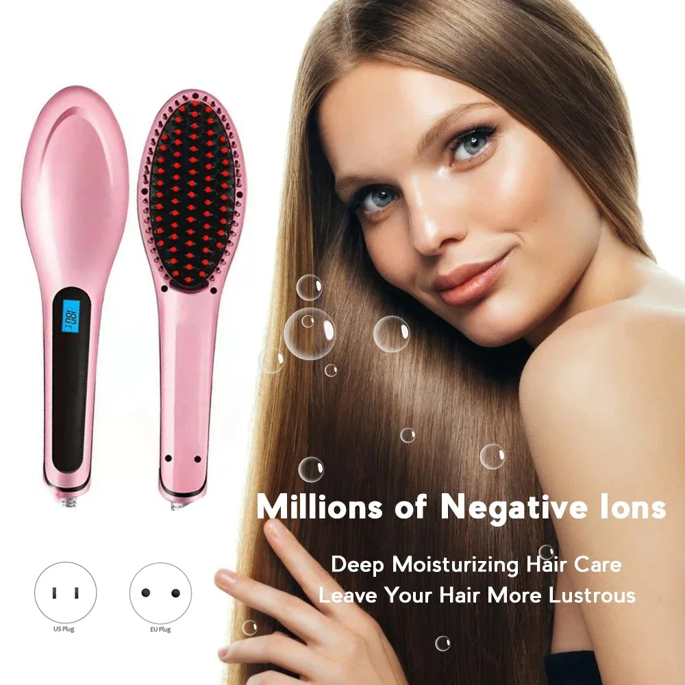 

Electric Hot Comb LCD Display Hair Straightener Negative Ion Anti-Scalding Styling Tool Home Salon Women Hair Brush Care