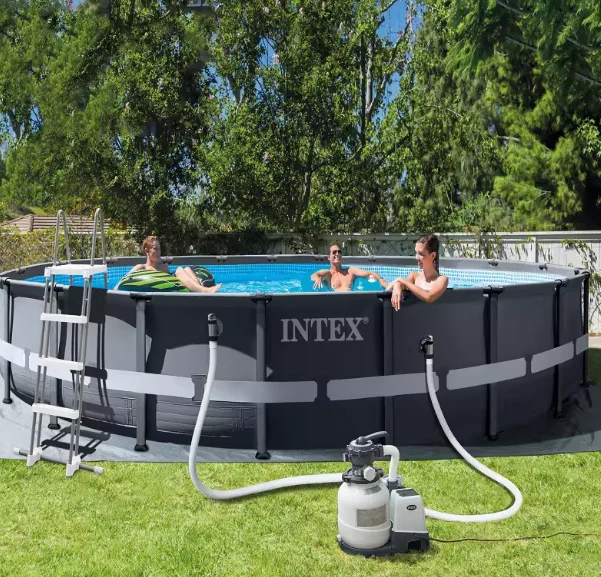 Intex Large Outdoor Frame Pool Thickened Family Swimming Pool for Home Kids Foldable Garden Water Pool