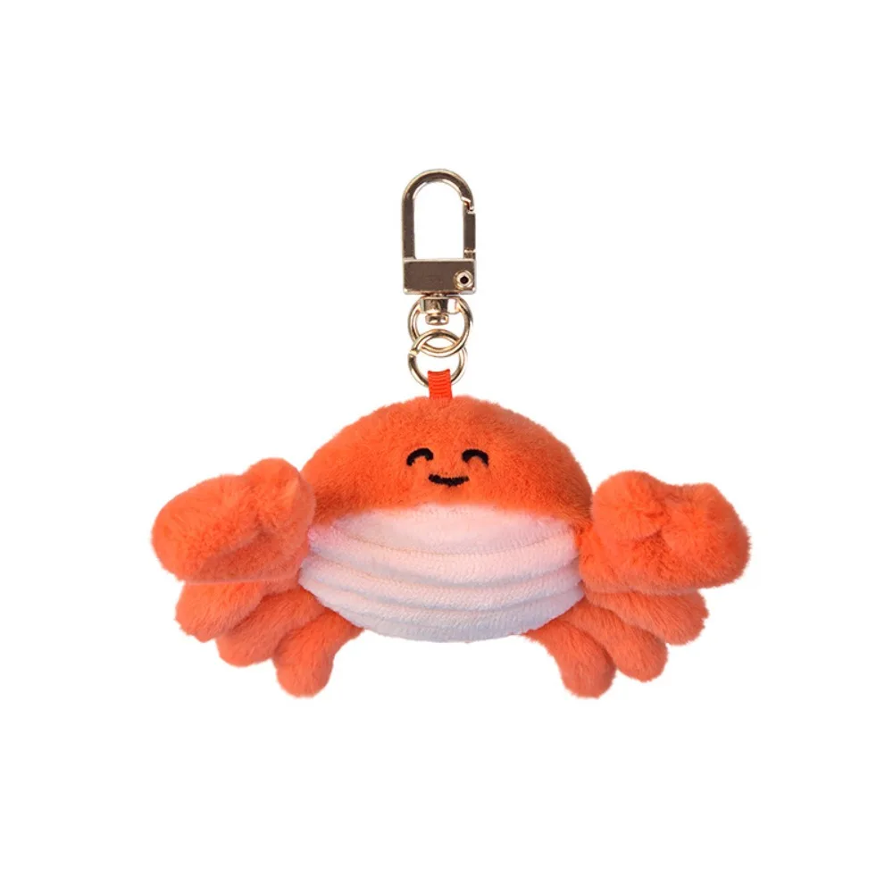 

Очаровательный брелок для сумки, мягкий брелок с изображением океанских животных, кавайный лобстер, пушистый морской брелок из полипропилена, хлопок, имитация мультяшного кулона, подарок на день рождения