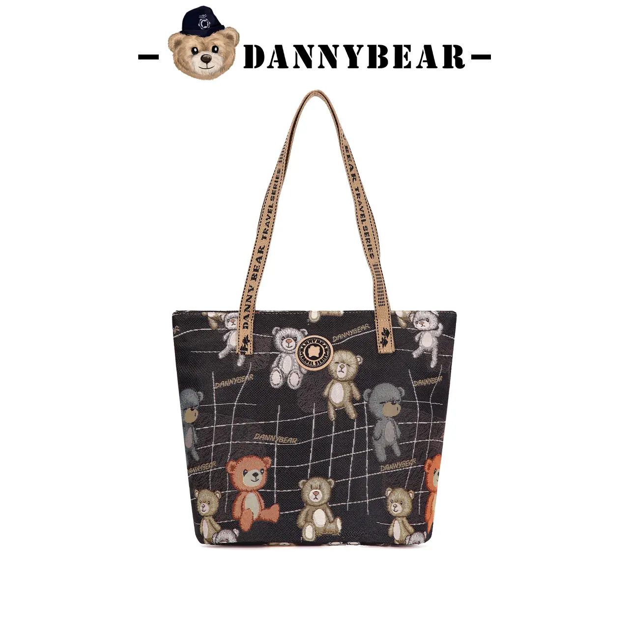 

Сумка-тоут с милым принтом медведя Дэнни для женщин, вместительная холщовая сумка через плечо, повседневная сумка для путешествий и шопинга