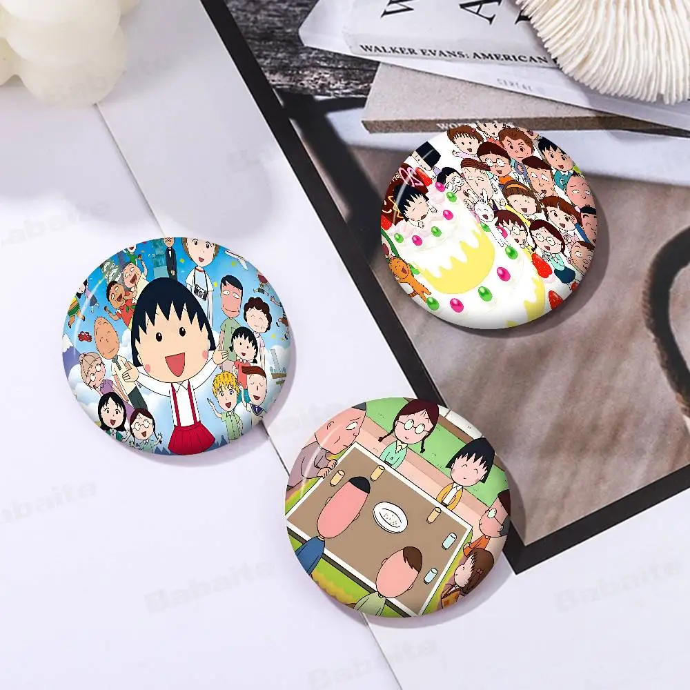Catoon C-Chibi Maruko Chan 58mm Cute Series Pins Badge Interesting Cartoon Animals Brooches Backpack Clothes Gift Accessory