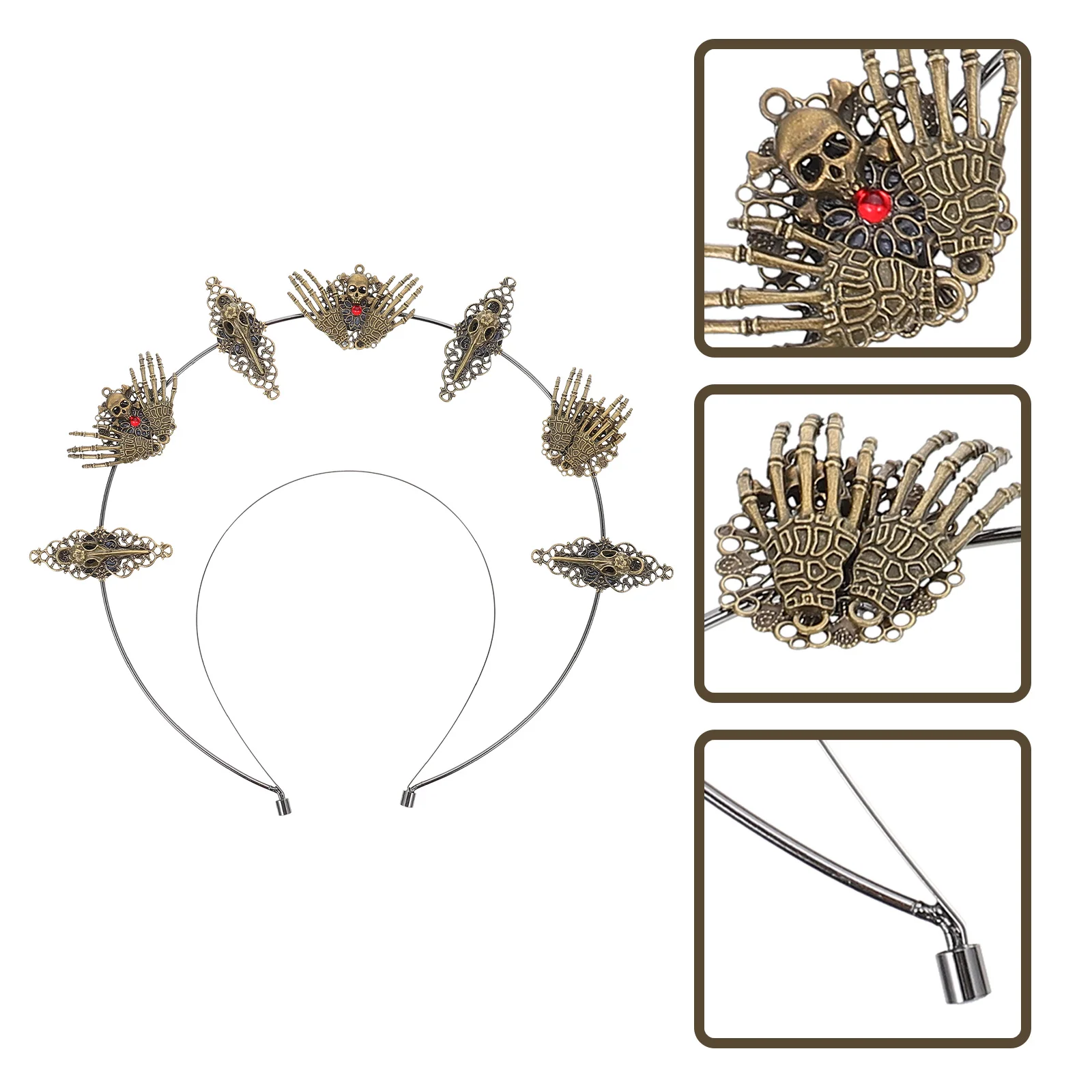 

Elegant Metal Hair Hoop For Women Girls Multi-Purpose Party Festival Decorative Costume Prop Halloween Headband Cosplay Hairband