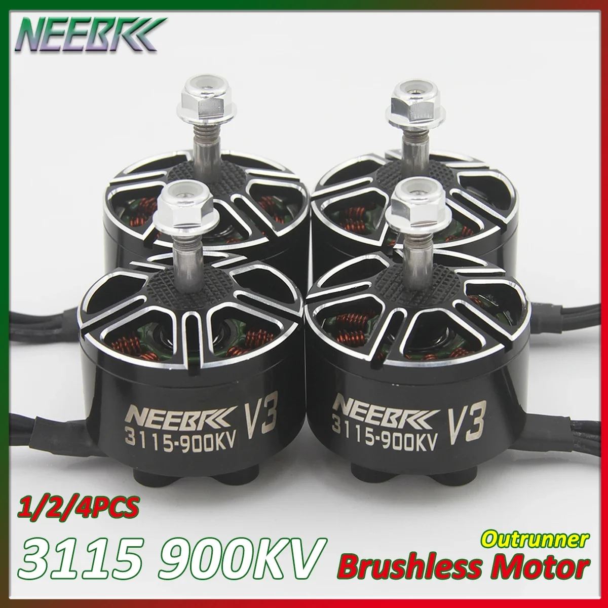 1/2/4PCS NEEBRC 3115 900KV V3 Outrunner Brushless Motor for RC Airplane Fixed-wing Helicopter FPV Drone Aircraft Model Toy Parts