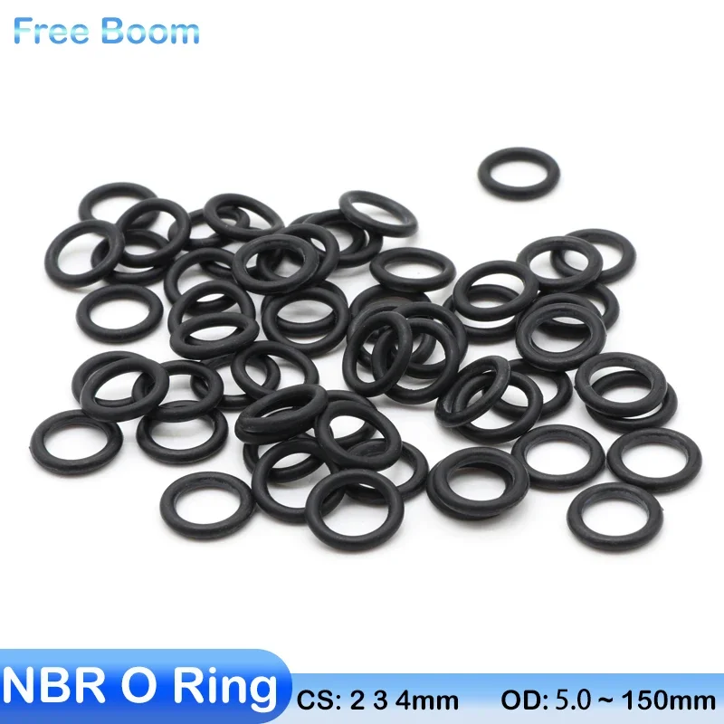 

10Pcs NBR ORing CS 2 3 4 mm OD 5~150mm NBR Automobile Nitrile Rubber Round O Type Corrosion Oil Resistant Sealing Washer Black