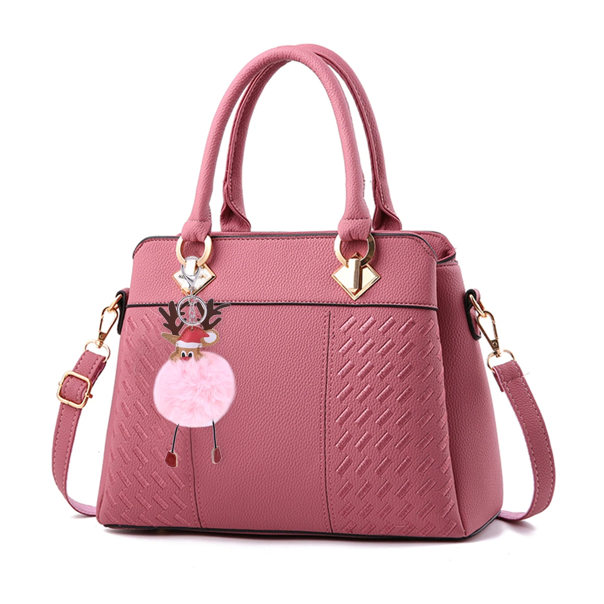 

Chain Elk Keychain Light Pink Ball Pendant For Bag Phone Ball Keychain Car Keys Fashion Accessory Gift