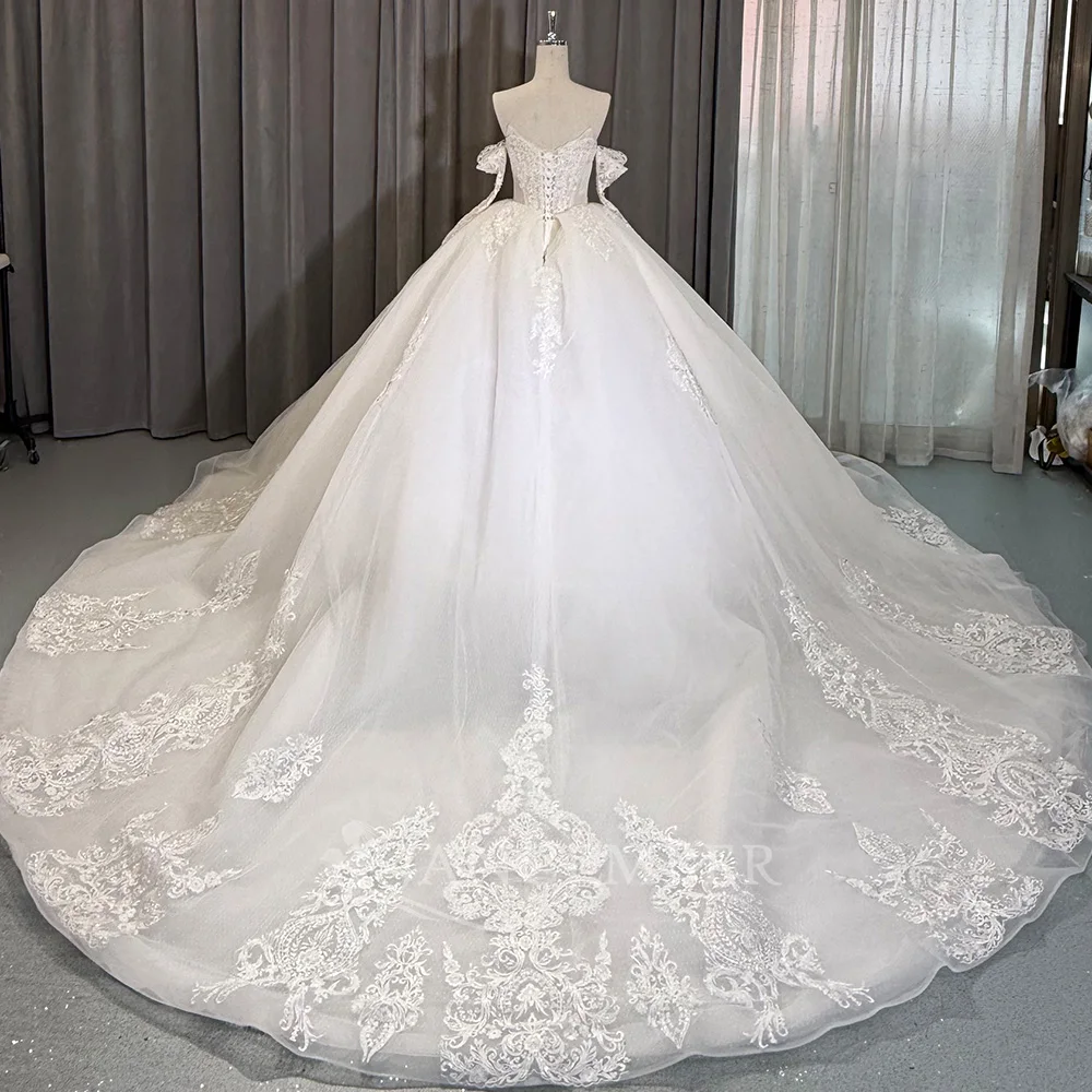 Customized Wedding Dresses Ball Gown Removable Sleeves Backless Vintage Inspired Lace Chapel Train Wedding Gown свадебно