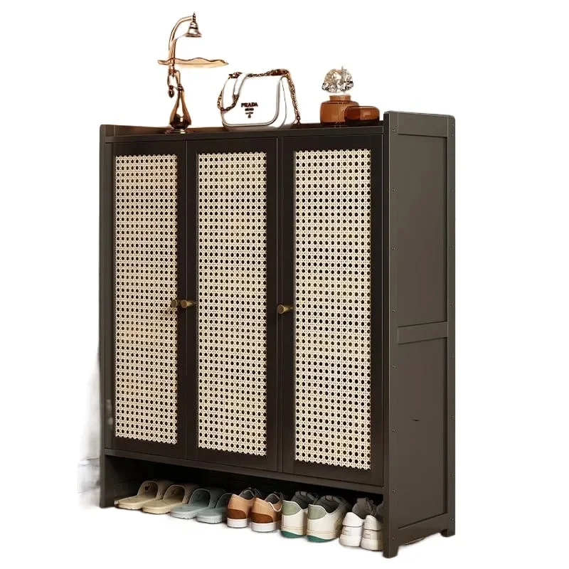 for Entry Entrance Shoe Cabinet Black High Grade Vertical Breathable Deodorant Shoe Rack Multi Layer Household Door Dust Shoe