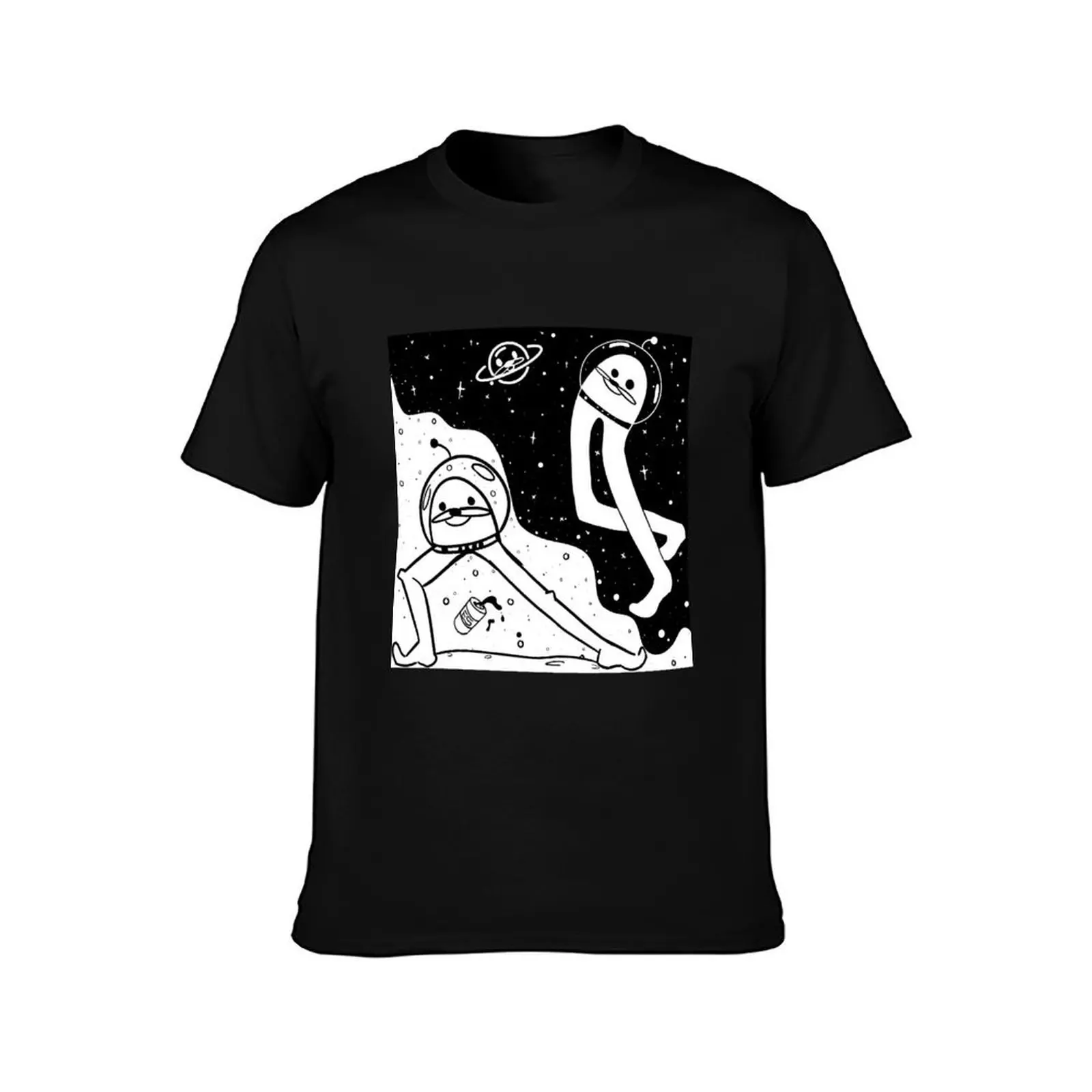 Yin yang gondola space T-Shirt, Summer Casual Cotton Tee, Oversized Streetwear Tops, Vintage Graphic Print, Unisex Men Women