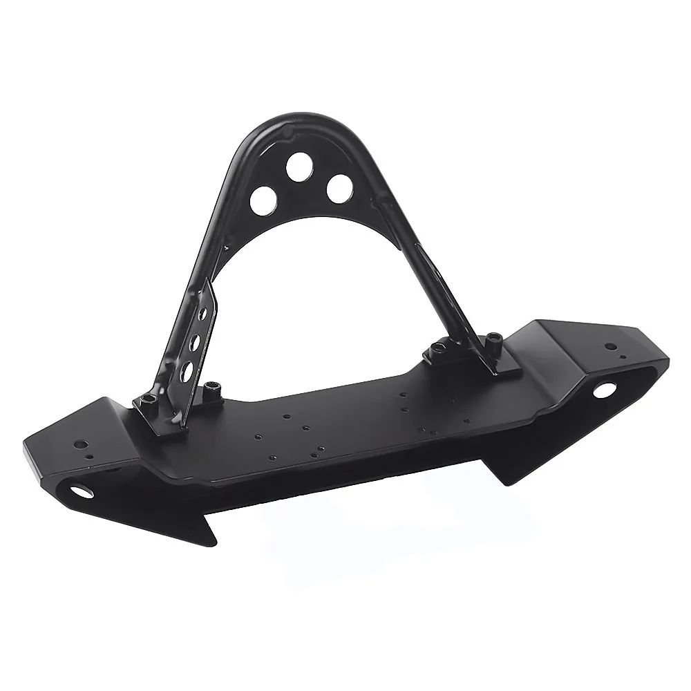 INJORA Metal Black Front Bumper with Light for 1/10 RC Crawler Car TRX-4 Axial SCX10 & SCX10 II 90046 SCX10 III AXI03007