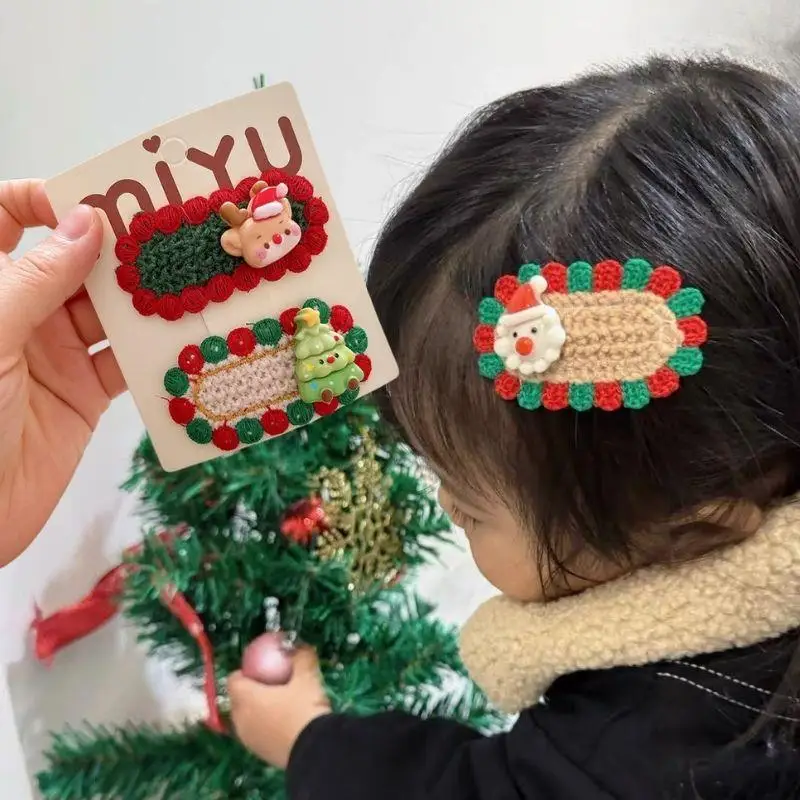 

Милые заколки для волос с героями мультфильмов для женщин и девочек, шерстяные вязаные заколки BB, заколки, 2 шт., рождественские заколки для волос, аксессуары для волос, челка, боковой зажим