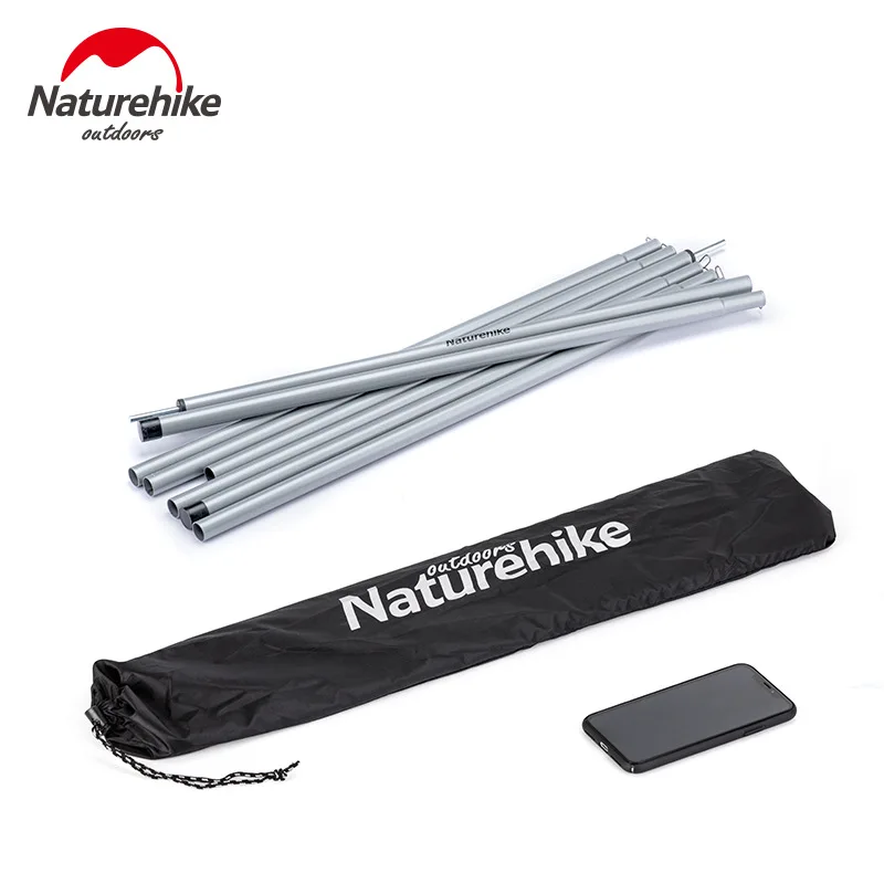 Naturehike pali per tende 2 pezzi * 2.4m/2m accessori da campeggio pali per teloni per tubi di ferro per supporto esterno asta portatile supporto