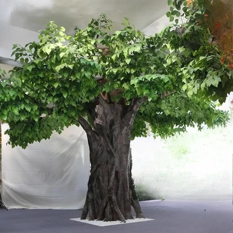 Simulated fiberglass tree Large indoor wrapped pillars Simulated banyan tree Hotel shopping mall decorative tree