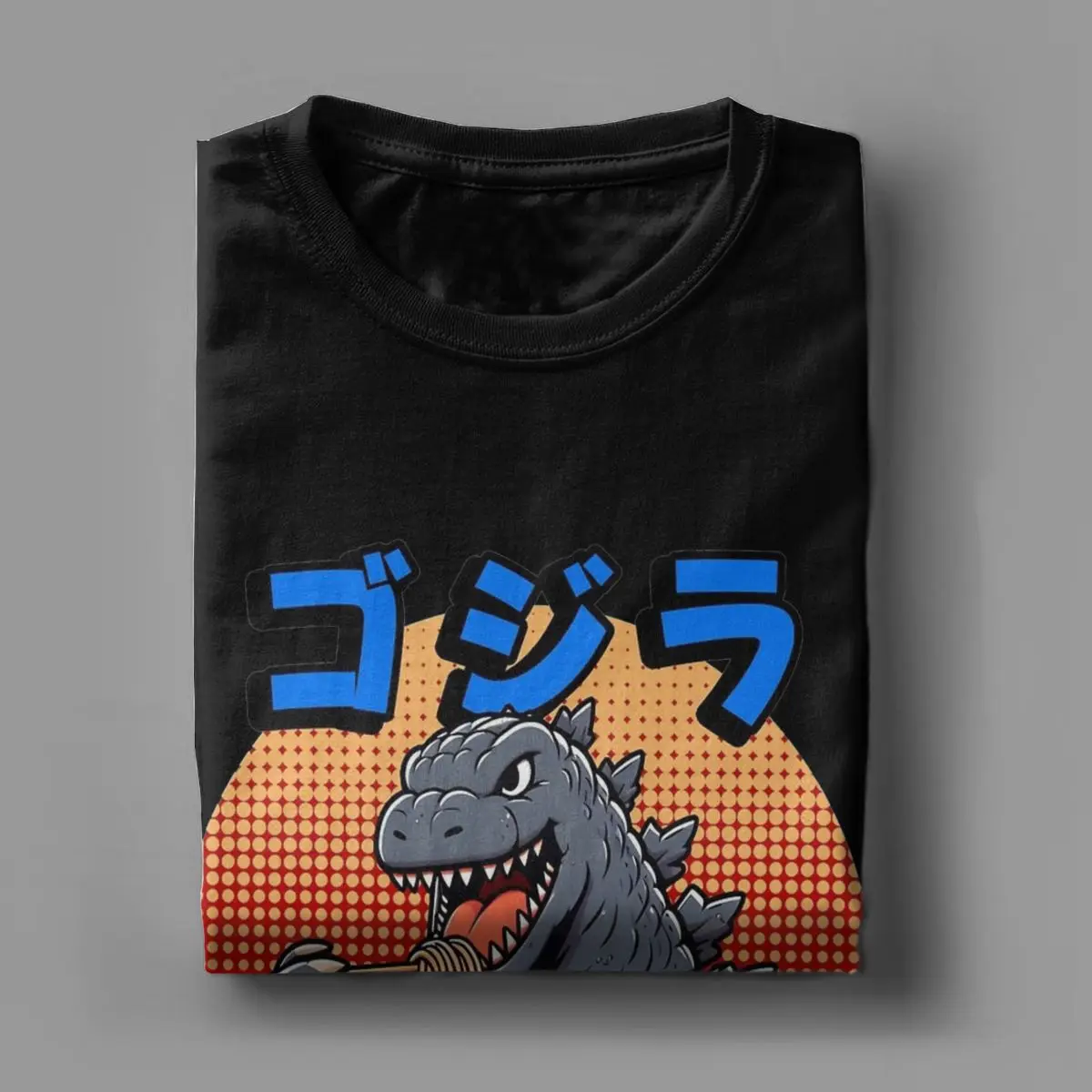 Godzillaed Eating Ramen Men T Shirt Funny Tees Short Sleeve Crewneck T-Shirt 100% Cotton Gift Idea Clothes